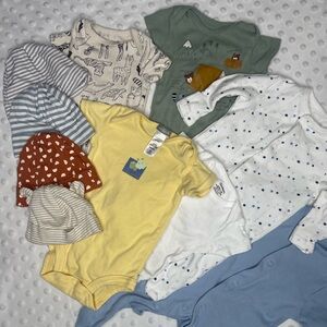 Assorted Newborn Baby Onesies and Hats